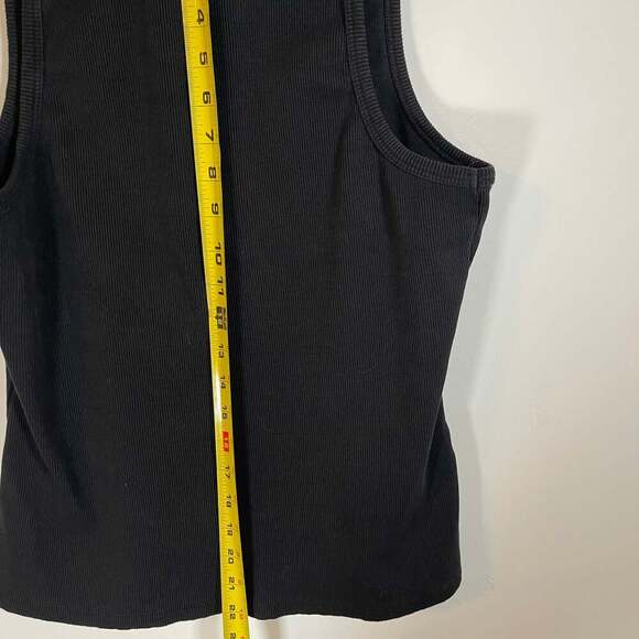 Anthropologie MAEVE Women Rib Tank Size L Black Square Neck Casual Summer - Picture 3 of 5